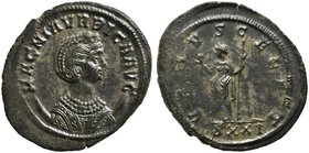 Magna Urbica, Antoninianus struck under Carinus, Ticinum, AD 283-285
AE (g 3,06; mm 25; h 6)
MAGNA VRBICA AVG, diademed and draped bust r., on cresc...
