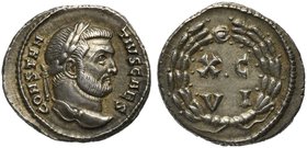 Constantius I, as Caesar, Argenteus struck under Maximian Herculius, Cathago, AD 300
AR (g 3,38; mm 18; h 12)
CONSTAN - TIVS CAES, laureate head r.,...