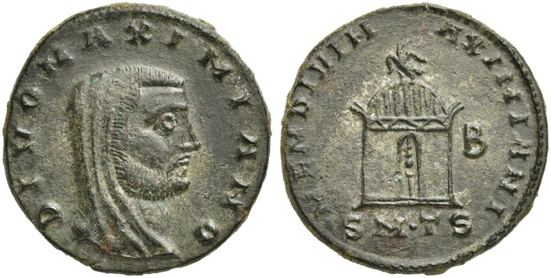 Divus Galerius, Follis struck under Licinius I, Thessalonica, after AD 311
AE (...