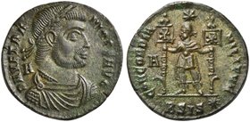 Vetranio (Usurper, 350), Nummus, Siscia, 19 March - 25 December AD 350
AE (g 5,47; mm 24; h 7)
D N VETRA - NIO P F AVG, laureate, draped and cuirass...