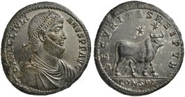 Julian II (360-363), Nummus, Constantinopolis, AD 361-363
AE (g 8,18; mm 27; h 6)
D N FL CL IVLI - ANVS P F AVG, diademed, draped and cuirassed bust...