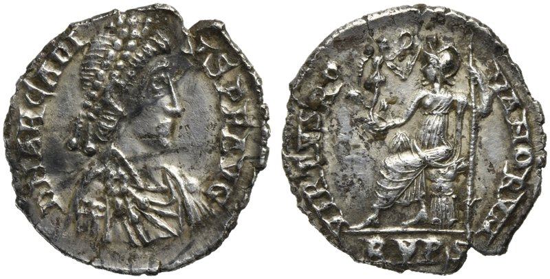 Arcadius (383-408), Siliqua, Ravenna, AD 408
AR (g 1,86; mm 17; h 6)
D N ARCAD...