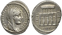 P. Fonteius P.f. Capito and T. Didius, Denarius, Rome, 55 BC
AR (g 3,89; mm 18; h 5)
The Villa Publica in the Campus Martius; on r., VIL PVB. Crawfo...
