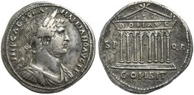 Hadrian, Cistophoric Tetradrachm, Bthynia: Nicomedia, AD 128-138
AR (g 10,49; mm 25; h 6)
Tetrastyle temple of Roma and Augustus. Metcalf B15.
Old ...