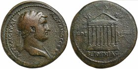 Hadrian, Bronze, Koinon of Bithynia, AD 117-138
AE (g 23,88; mm 35; h 6)
Octastyle temple. Waddington, Rec. Gen 241, 41.
Brown patina, very fine.
...