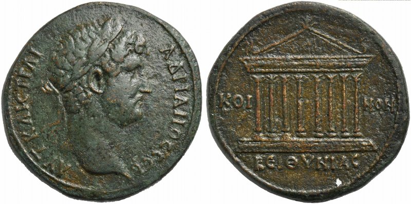 Hadrian, Bronze, Koinon of Galatia, AD 117-138
AE (g 25,50; mm 35; h 6)
Octast...