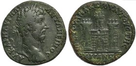 Marcus Aurelius, Bronze, Thrace: Augusta Traiana, AD 161-180
AE (g 21,71; mm 30; h 2)
City gate with three turrets. Varbanov 864-6.
Green patina an...