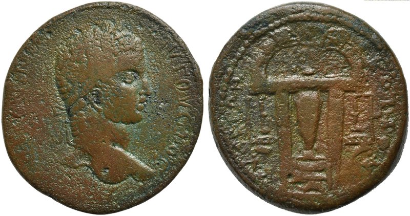 Caracalla, Bronze, Koinon of Cyprus, AD 198-217
AE (g 18,86; mm 32; h 12)
Temp...