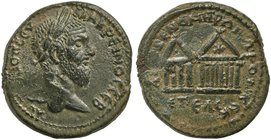 Macrinus, Bronze, Cilicia: Anazarbos, AD 217
AE (g 10,15; mm 27; h 6)
Two temples. Ziegler 324.
Rare, green patina, extremely fine.

Ex Hauck & A...