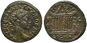 Severus Alexander, Bronze, Bithynia: Nicomedia, AD 222-235
AE (g 4,32; mm 19; h 12)
Octastyle temple. SNG von Aulock 7114.
Extremely fine.