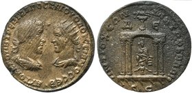 Trebonianus Gallus and Volusian, Bronze, Syria, Seleucis and Pieria: Antiochia ad Orontem, AD 251-253
AE (g 19,90; mm 30; h 6)
Tetrastyle shrine, co...