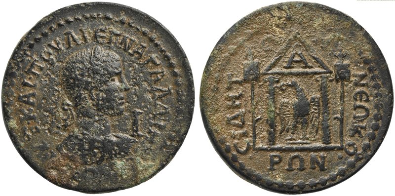 Gallienus, Bronze, Pamphylia: Side, AD 253-268
AE (g 19,28; mm 30; h 7)
Distyl...