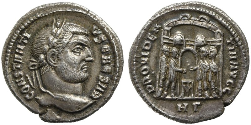 Constantius I, as Caesar, Argenteus struck under Maximian Herculius, Heraclea, A...