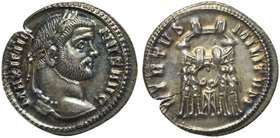 Maximian Herculius, Argenteus, Ticinum, AD 295
AR (g 3,03; mm 19; h 6)
Six-turreted military camp gate. RIC 18b; C 622.
Rare. Cabinet tone with iri...