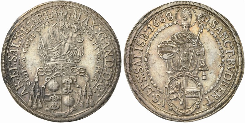 Austria, Salzburg, Max Gandolph von Küenburg (1668-1687), Thaler, 1668
AR (g 28...