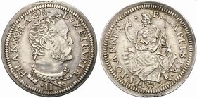 Italy, Firenze, Francesco I (1574-1587), Testone, 1577
AR (g 9,20; mm 34; h 12)
CNI 47; MIR 185/3.
Rare. Cabinet tone and good very fine - about ex...