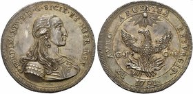 Italy, Palermo, Ferdinando III di Borbone (1759-1816), Oncia da 30 Tarì, 1791
AR (g 68,25 ; mm 57; h 6)
Spahr 2; MIR 597; Davenport 1420.
Rare. Old...