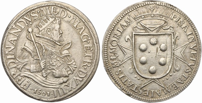 Italy, Pisa, Ferdinando I de Medici (1595-1608), Tallero, 1601
AR (g 28,62; mm ...