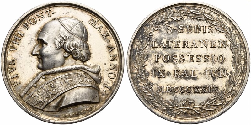 Italy, Papal State, Pius VIII (1829-1830), Lateran, Medal, 1829, opus: G. Girome...