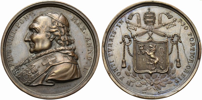 Italy, Papal State, Pius VIII (1829-1830), Election to the Pontificate, Medal, 1...