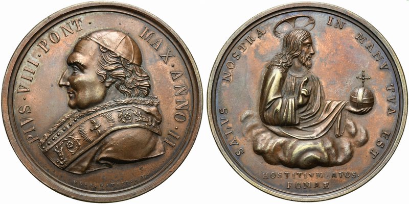 Italy, Papal State, Pius VIII (1829-1830), Election to the Pontificate, Medal, 1...