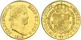 Spain, Ferdinand VII (1808-1833), 2 Escudos, 1818, Madrid
AV (g 6,75; mm 22; h 12)
Fr. 315; KM 483.1.
About fdc.
