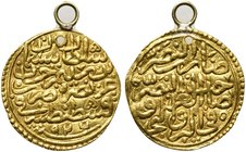 Turkey, Ottoman Empire, Gold Dinar
AV (g 3,66; mm 20; h 12)

Holed, fine.

From the Amedeo Guillet Collection; used as decoration by Bedouin.