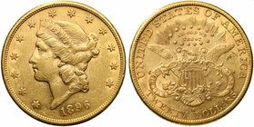 United States of America, 20 Dollars, San Francisco, 1896
AV (g 33,44; mm 34; h 6)
Fr. 175; KM 127.
Extremely fine.