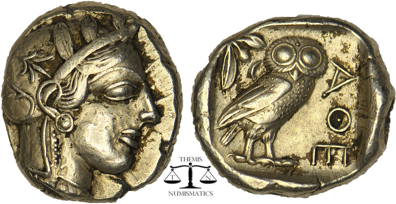 ATTICA, Athens. AR Tetradrachm, c. 454-404 BC. D/ Helmeted head of Athena right,...