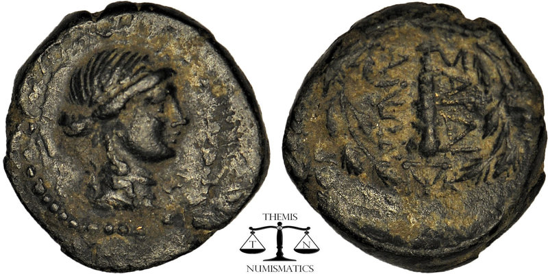 LYDIA. Sardes. 2nd-1st c. B.C. AE. Laureate head of Apollo. Rev. ΣΑΡΔΙ-ΑΝΩΝ Club...