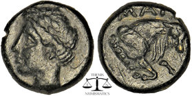 IONIA. Magnesia ad Maeandrum. Ae (Circa 350-190 BC). Obv: Laureate head of Apollo left. Rev: MAΓ. Forepart of bull right. BMC 17; SNG Copenhagen 802. ...