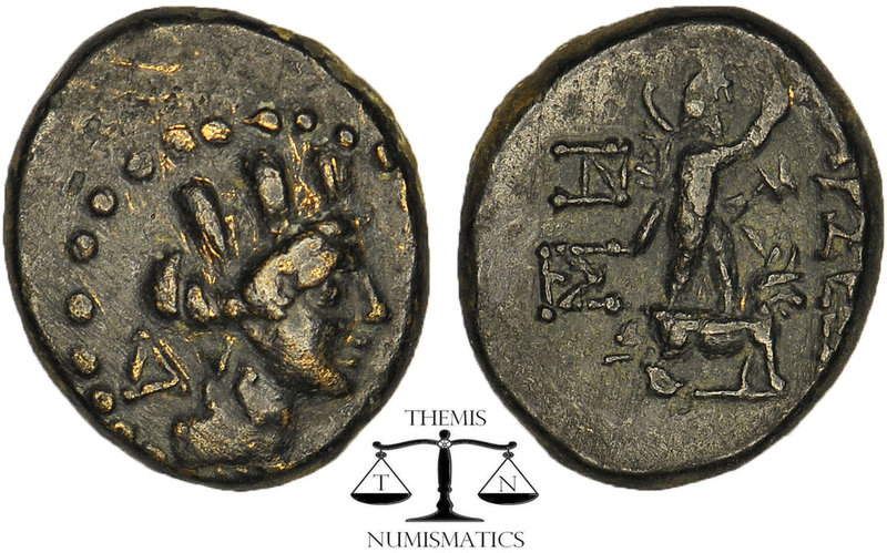 CILICIA. Tarsos. Ae (164-27 BC). Obv: Turreted head of Tyche right. Rev: MHTPO T...