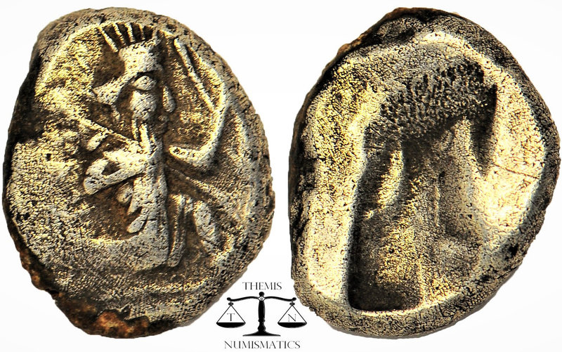 Kings of Persia (Achaemenids). AR Siglos. c. 450-400 BC. Obv. The Great King, be...