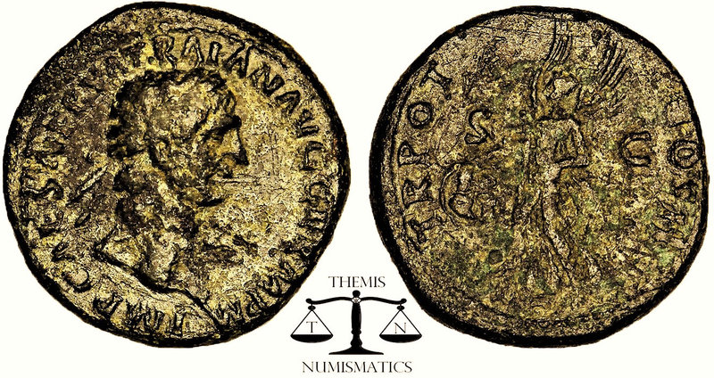 TRAJAN, (A.D. 98-117), AE as, Rome mint, issued 98-99. Obv: IMP CAES NERVA TRAIA...