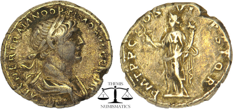 Trajan AD 98-117. Rome. Denarius AR. MP CAES NER TRAIAN OPTIM AVG GERM DAC, laur...
