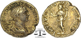 Trajan AD 98-117. Rome. Denarius AR. MP CAES NER TRAIAN OPTIM AVG GERM DAC, laureate and draped bust right / PARTHICO P M . TR P COS VI P P SPQR, Pax ...