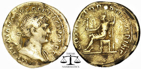 Trajan, 98-117. Rome. Denarius, AR. Obv: IMP TRAIANO AVG GER DAC P M TR P. Rev :COS V P P SPQR OPTIMO PRINC. laureate head right. Roma seated left wit...