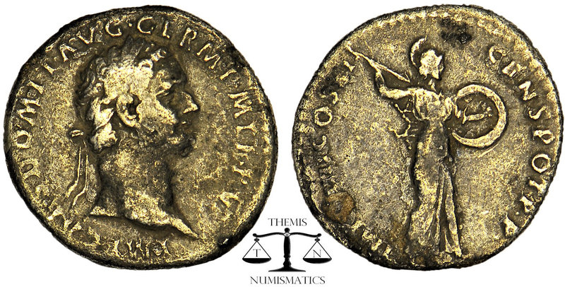 Domitian AR Denarius. Rome, AD 85. Obv: IMP CAES DOMIT AVG GERM P M TR P IIII. R...