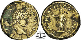 Caracalla AD 211-217. Rome Denarius AR . ANTONINVS PIVS AVG GERM, laureate head right / P M TR P XVII COS IIII P P, Genius of the Senate standing left...