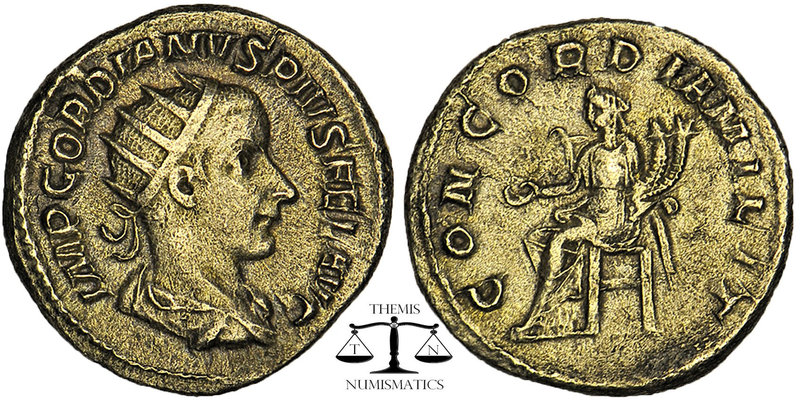 Gordianus III AR Antoninianus (238-244 AD), Concordia reverse. Obv. IMP CAES GOR...