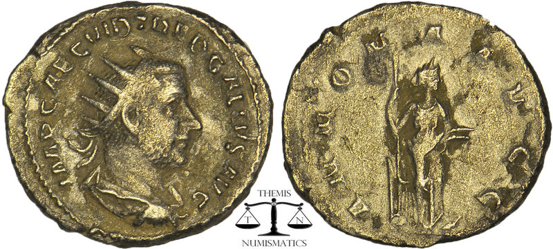 Trebonianus Gallus. AD 251-253. AR Antoninianus Radiate, draped, and cuirassed b...