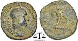 Maximinus I (235-238 AD). AE Sestertius. Obv. IMP MAXIMINVS PIVS AVG. Rev. VICTORIA AVG / S - C. laureate, draped and cuirassed bust to right, seen fr...