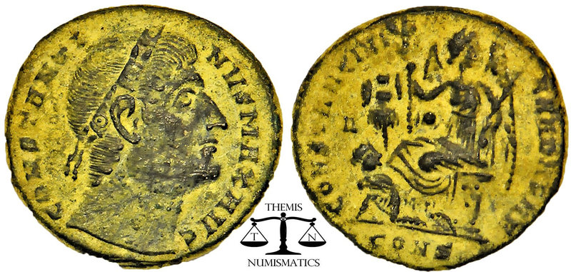 Constantine I. Constantinople, 328 AD. AE follis, 2.58 g. RIC 32. R. Good. 2,7g....
