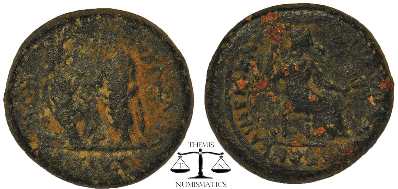 LYDIA. Sardis. Tiberius with Livia (14-37) AE .Ioulios Kleon and Memnon, magistr...