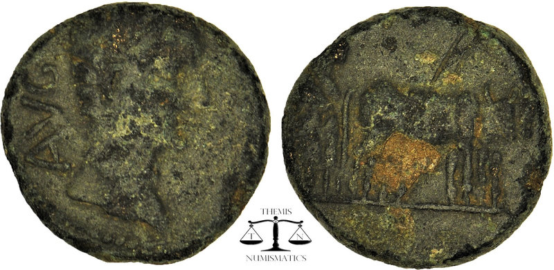 MACEDON. Uncertain (Philippi?). Augustus (27 BC-14 AD) AE . Fine. 4,1g. 17mm. Ob...