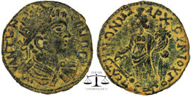 PHRYGIA. Peltae. Caracalla (198-217).AE Obv: AV K M A ANTΩNЄ. Rev:ΠЄΛTHNUN MA APX. OVNIOV. Laureate, draped and cuirassed bust right.Tyche standing le...