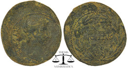 SYRIA. Seleucis and Pieria. Antioch. Augustus (27 BC-AD 14) AE . Obv: CAESAR .Rev: AVGVSTVS. Bare head right. Legend within wreath. RPC I 4100. Fine. ...