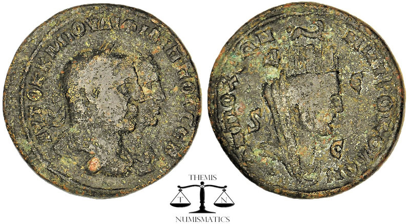 Seleucis and Pieria. Antioch. Philip I the Arab, with Philip II (244-249). AE Ob...