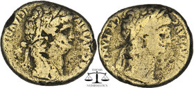Seleucis and Pieria. Antioch. Nero AD 54-68. Cistophoric tetradrachm AR. laureate head of Claudius right. laureate head of Nero right; RPC 4123; . 10,...