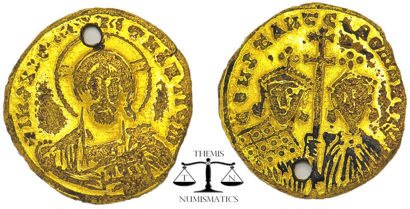 Constantinople Foureé Solidus . CONSTANTINE VII, Porphyrogenitus, with ROMANUS I...